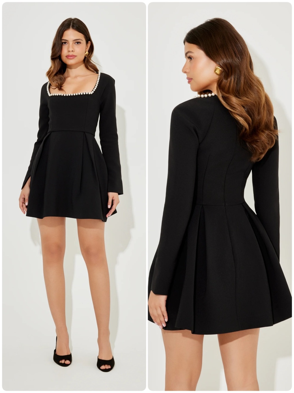 Odd Muse Pearl Dress Black Mini Size Large